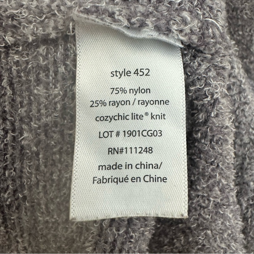 BAREFOOT DREAMS Cozychic Lite Knit Circle Cardigan Gray Open Front Size Medium - Picture 8 of 14